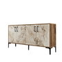 Hanah Home Consola Kiev 160 Nogal y Mármol Blanco